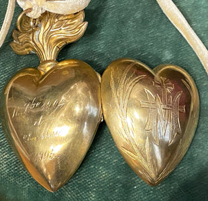 Commemorative Antique French Religious  Sacred Heart