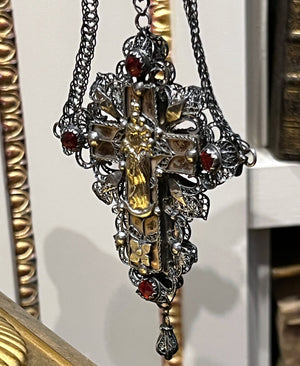 Impressive DOUBLE FACE Antique French Regional Crucifix