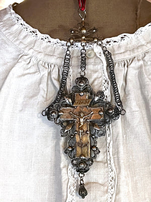 Impressive DOUBLE FACE Antique French Regional Crucifix