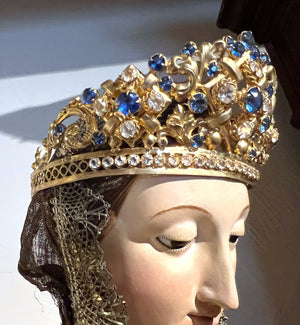 Exquisite Antique French Gilded Santos Crown