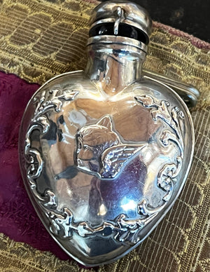 Fine Antique English Silver Heart Flacon