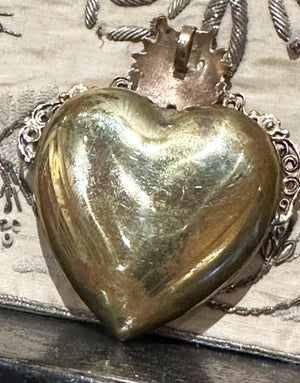 Antique Italian Flaming Sacred Heart