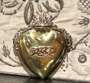 Antique Italian Flaming Sacred Heart