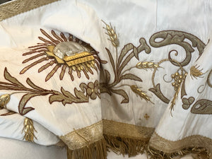 Antique French Silk and Giltwork Lamb of God Antependium