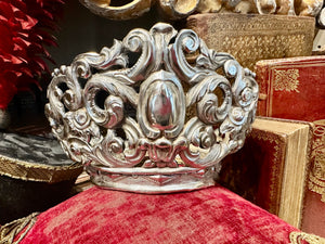 Antique Silver Religious Repousse Santos Crown