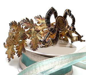 This item has SOLD*** Antique French Brass and Vermeil Laurel and Oak Leaf Wreath Crown