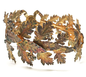 This item has SOLD*** Antique French Brass and Vermeil Laurel and Oak Leaf Wreath Crown