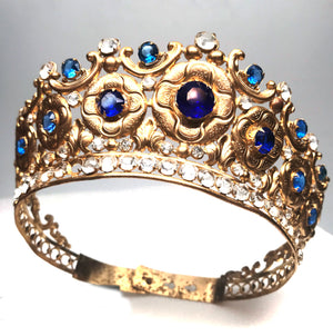 THIS ITEM HAS SOLD** Antique Nineteeth Century Gilded Brass French Santos Diadem Crown