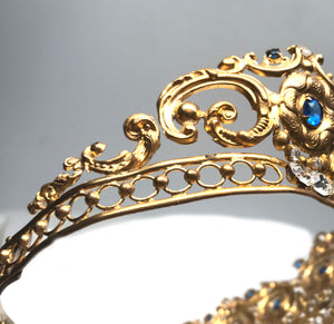 THIS ITEM HAS SOLD** Antique Nineteeth Century Gilded Brass French Santos Diadem Crown