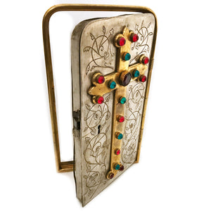 This item has SOLD**Rare Antique 19th Century French Bronze/Bronze Argente Tabernacle Door