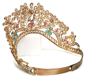 This item has SOLD Antique Nineteenth Century French Curved Filiagree Santos Crown