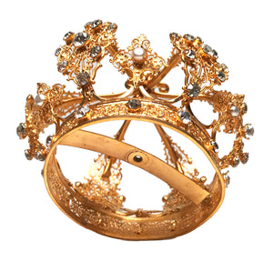 This Item has SOLD**Opulent Nineteenth Century French Gilded Bronze Filigree Santos Crown