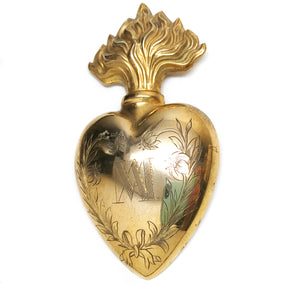 This item has SOLD**Antique Nineteenth Century French Sacred Heart Ex Voto