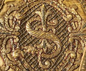 THIS ITEM HAS SOLD*** Exquisite Antique French Napoleon III Era Gilt Metallic Embroidery Religious Stole (Etole)