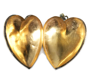 THIS ITEM HAS SOLD*** Exquisite Antique Vermeil and Silver Sacred Heart Ex Voto with Engraved Provenance