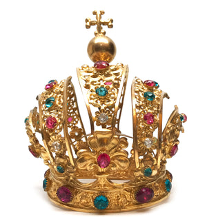 This item has SOLD** Antique 19th Century French Religious Gilded Bronze Crown