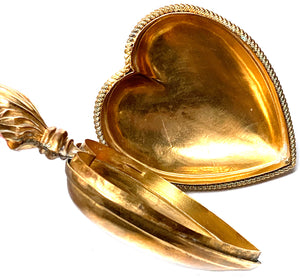 This item has SOLD Antique Nineteenth Century Gilded French Sacred Heart Ex Voto Reliquary