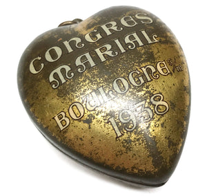 THIS ITEM HAS SOLD*** Vintage French Congress Marial Boulogne 1938 Sacred Heart Ex Voto