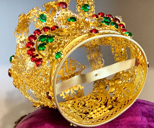 Antique Nineteenth Century Gilded Bronze French Religious Santos Crown
