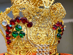 Antique Nineteenth Century Gilded Bronze French Religious Santos Crown