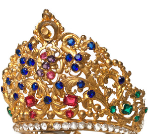 This item has SOLD** Extraordinary Large French Gilded Brass Baroque Diadem Crown