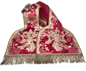 THIS ITEM IS SOLD*** Antique 19th Century Ecclesiastical Red Damask Priest's Religious Stole