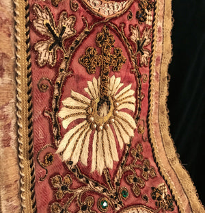 This item has SOLD** Magnificent Antique Very Early Eighteenth Century Italian Ecclesiastic Vestment Panel Four Evangelists