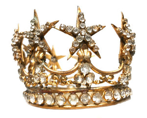 THIS ITEM HAS SOLD*** Authentic Antique Gilded Brass Nineteenth Century French Santos Crown