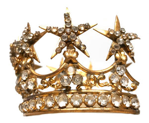 THIS ITEM HAS SOLD*** Authentic Antique Gilded Brass Nineteenth Century French Santos Crown